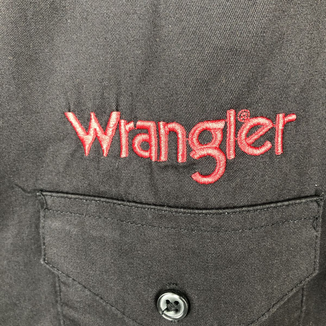Wrangler long-sleeved button-down shirt, men's size M (approx.) cotton black type Vintage Second Hand
