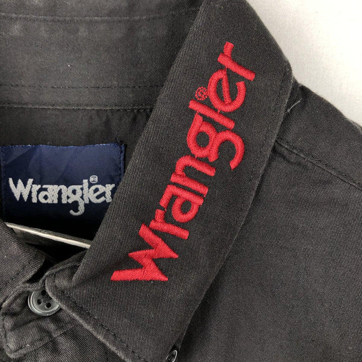Wrangler long-sleeved button-down shirt, men's size M (approx.) cotton black type Vintage Second Hand