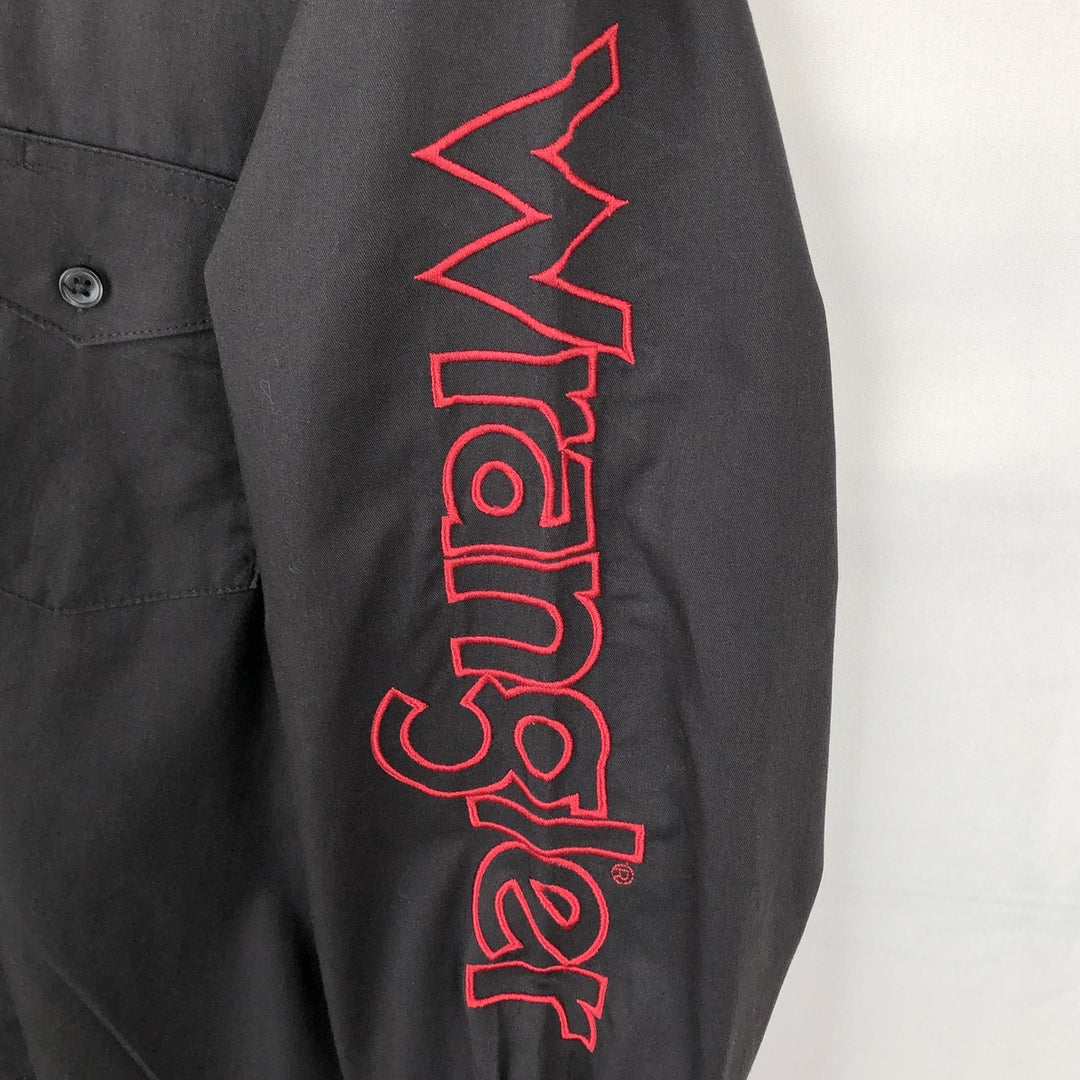 Wrangler long-sleeved button-down shirt, men's size M (approx.) cotton black type Vintage Second Hand
