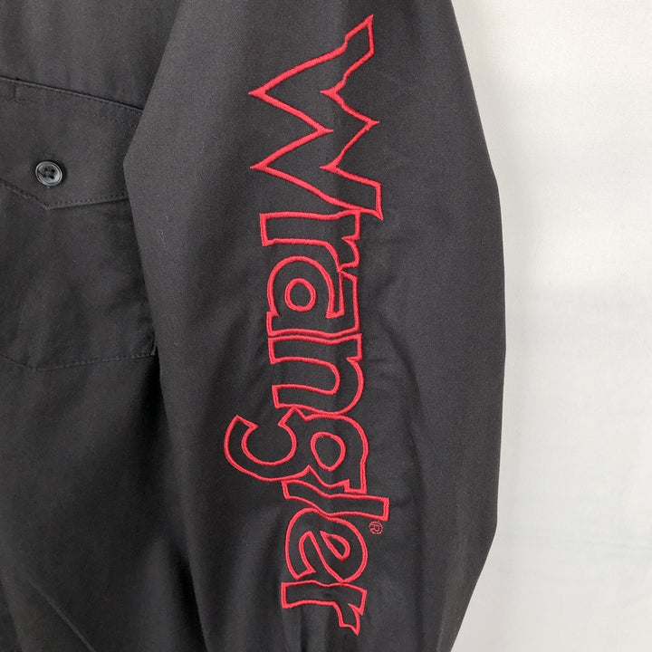 Wrangler long-sleeved button-down shirt, men's size M (approx.) cotton black type Vintage Second Hand