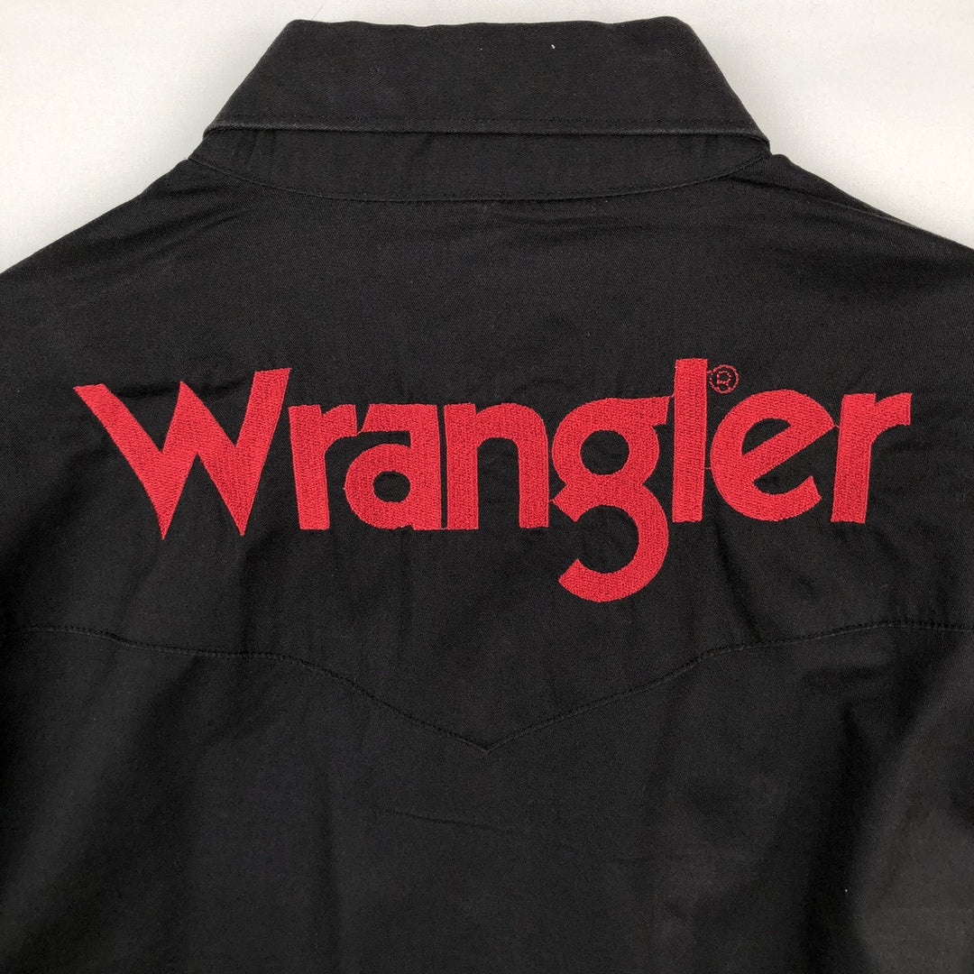 Wrangler long-sleeved button-down shirt, men's size M (approx.) cotton black type Vintage Second Hand