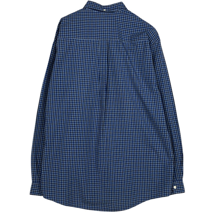 Eddie Bauer Long Sleeve Button-Down Check Shirt, Men's Size L cotton blue type Vintage Second Hand
