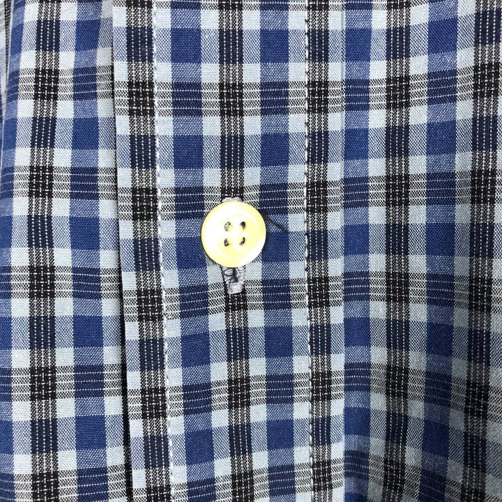 Eddie Bauer Long Sleeve Button-Down Check Shirt, Men's Size L cotton blue type Vintage Second Hand