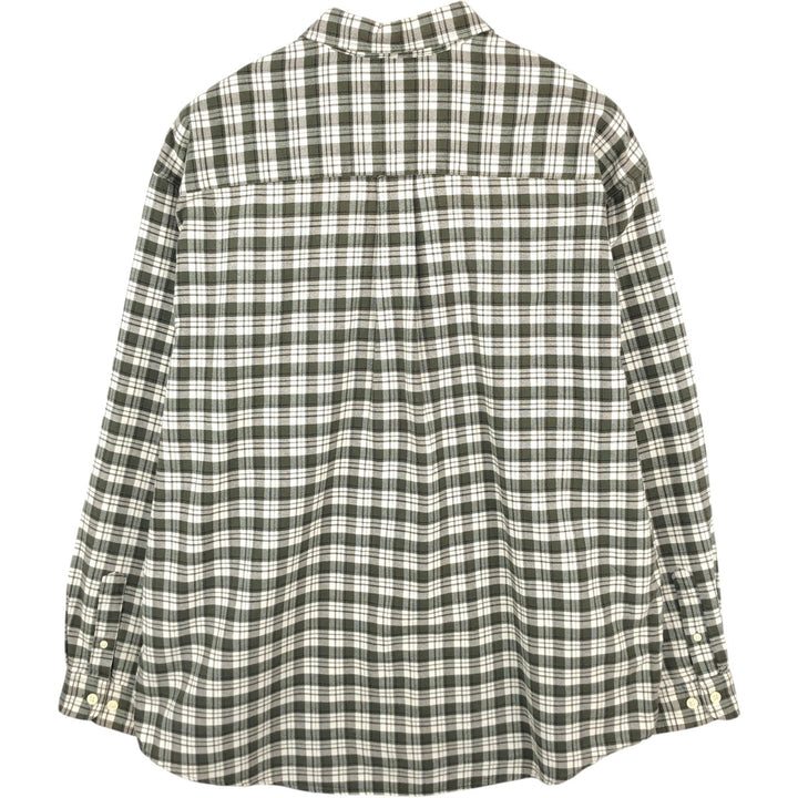 Eddie Bauer Long Sleeve Cotton Check Shirt, Men's XL cotton Khaki type Vintage Second Hand