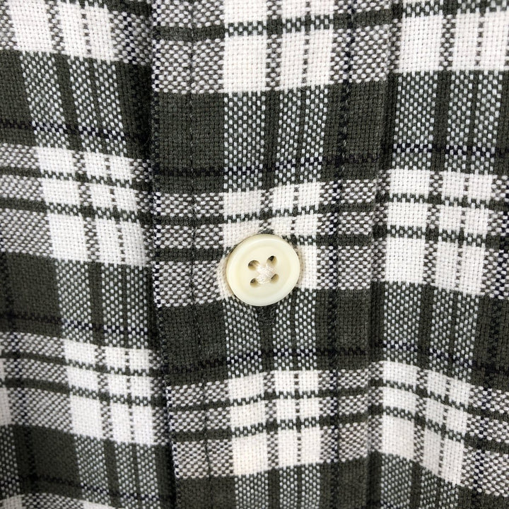 Eddie Bauer Long Sleeve Cotton Check Shirt, Men's XL cotton Khaki type Vintage Second Hand