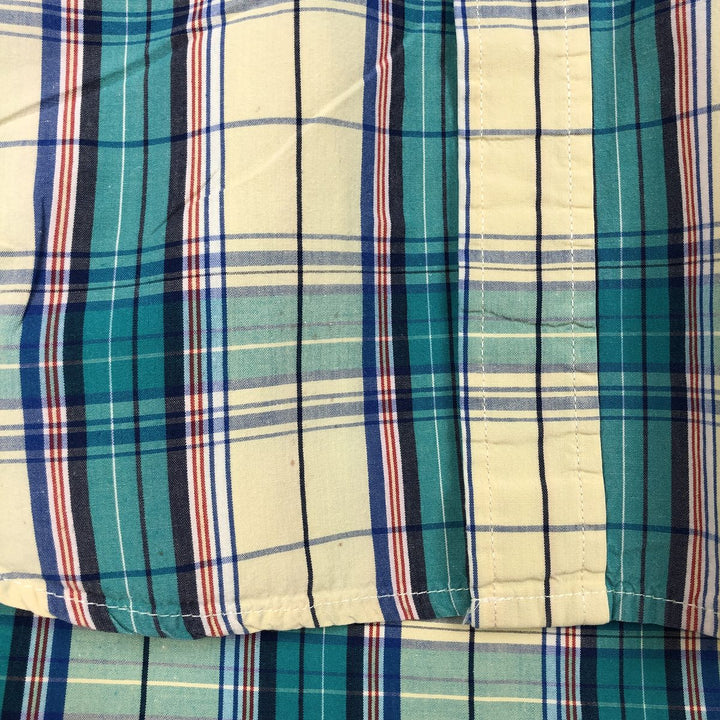 80s-90'S Eddie Bauer Long-Sleeve Button-Down Check Shirt, Men's Size L (Equivalent), Vintage cotton Emerald green Vintage Second Hand