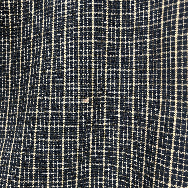 J.Crew Long-Sleeve Button-Down Check Shirt, Men's Size XL (approx.) cotton navy blue type Vintage Second Hand