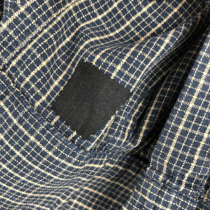 J.Crew Long-Sleeve Button-Down Check Shirt, Men's Size XL (approx.) cotton navy blue type Vintage Second Hand