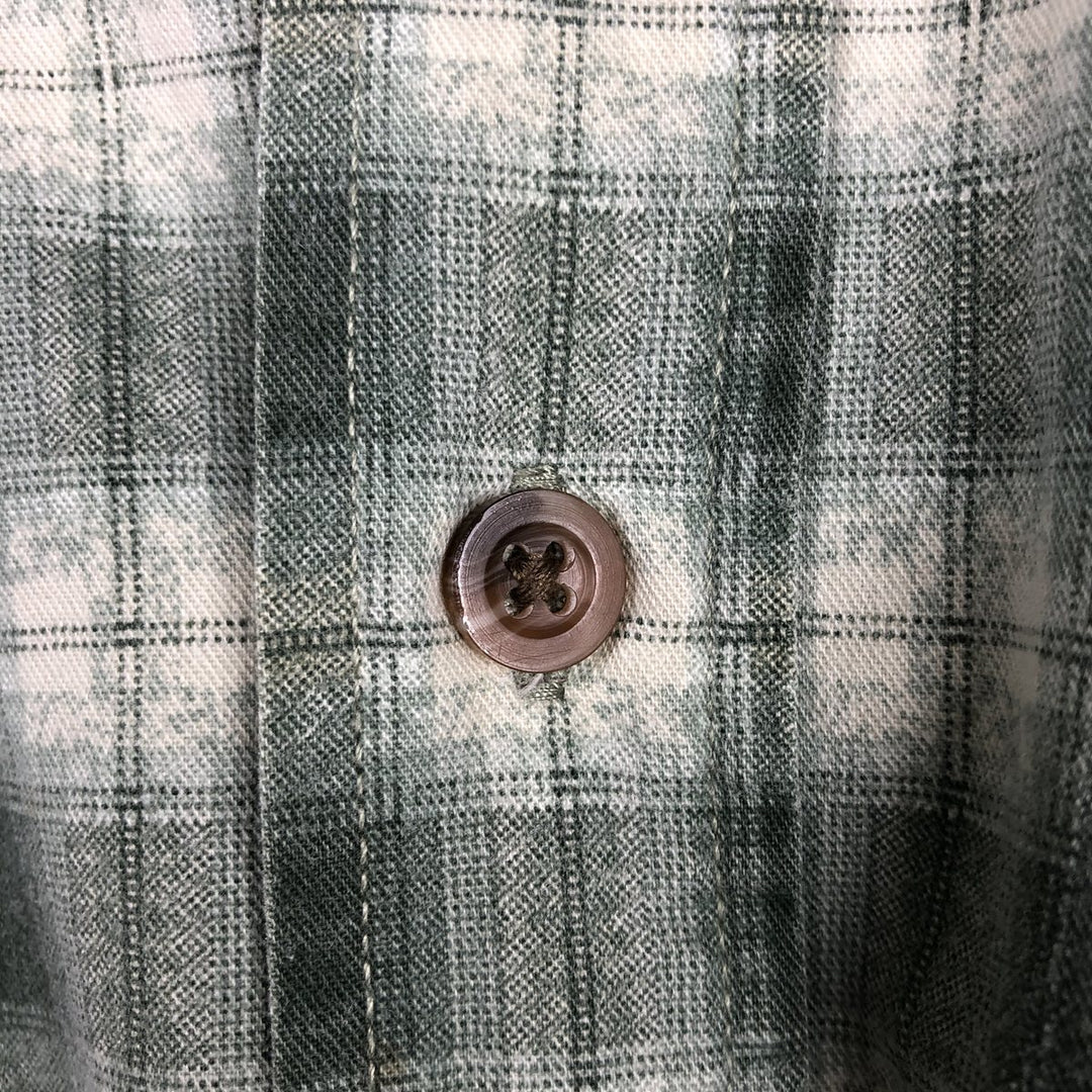 Wrangler HERO Long-Sleeve Cotton Check Shirt, Men's Size L (approx.) cotton Khaki type sage green Vintage Second Hand