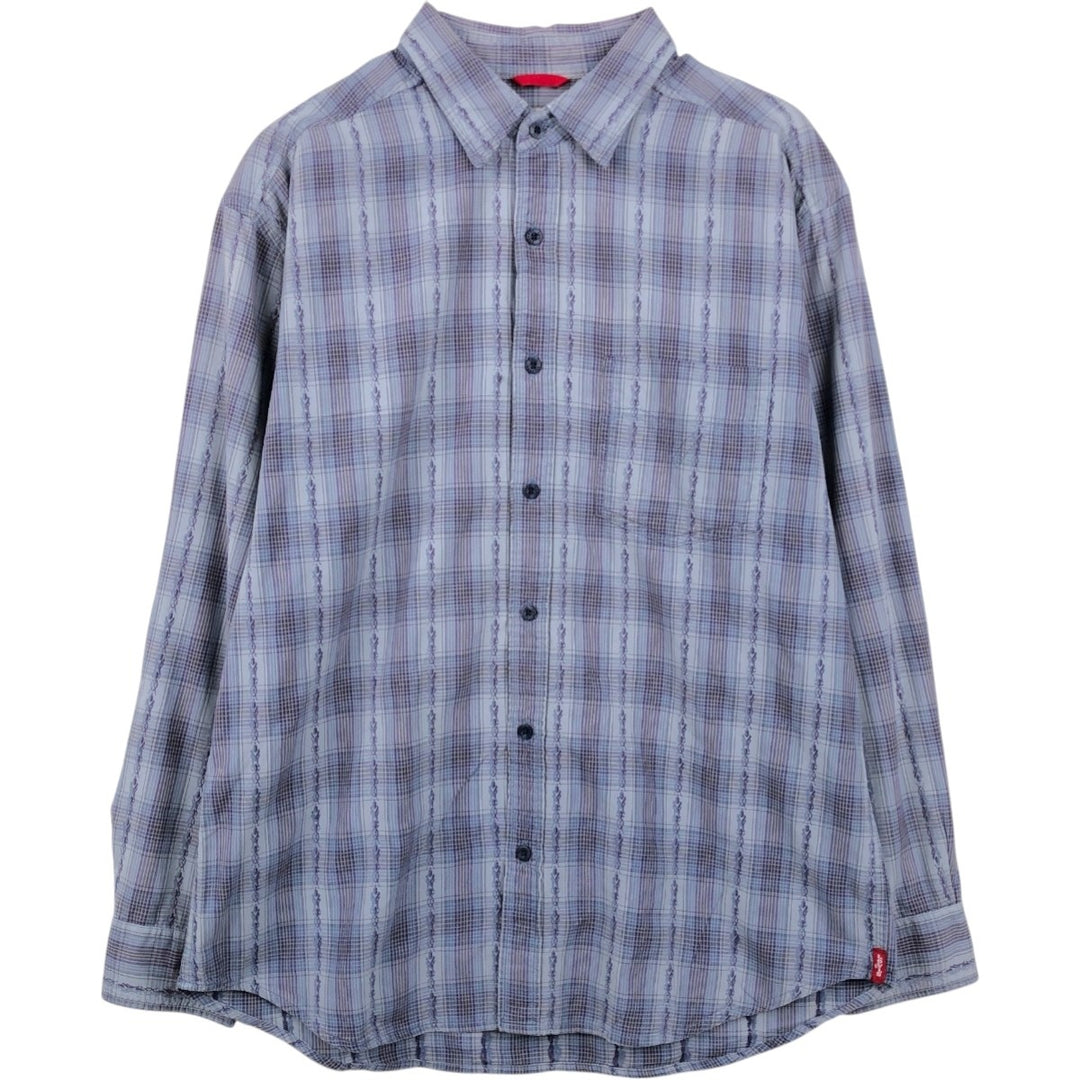 Levi's RED TAB Long-Sleeve Check Shirt, Men's Size M (approx.) unclear gray type Vintage Second Hand