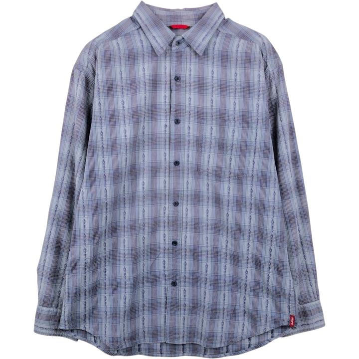 Levi's RED TAB Long-Sleeve Check Shirt, Men's Size M (approx.) unclear gray type Vintage Second Hand