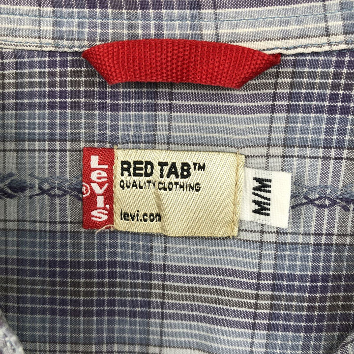 Levi's RED TAB Long-Sleeve Check Shirt, Men's Size M (approx.) unclear gray type Vintage Second Hand