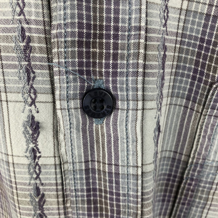 Levi's RED TAB Long-Sleeve Check Shirt, Men's Size M (approx.) unclear gray type Vintage Second Hand