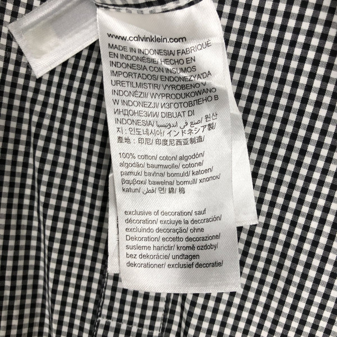 2000'S Calvin Klein long-sleeved cotton check shirt, men's size L (approx.) cotton white type Vintage Second Hand