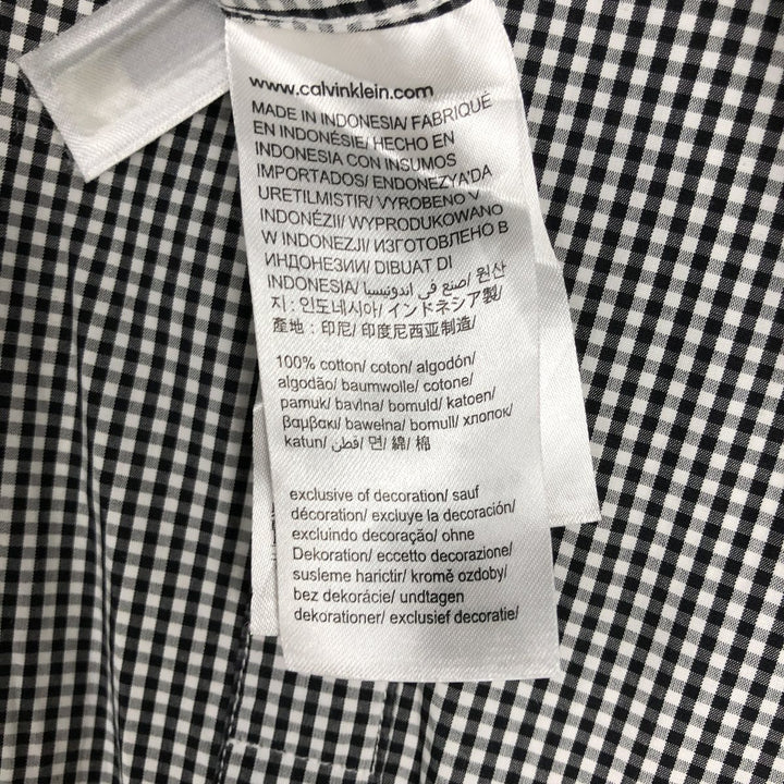 2000'S Calvin Klein long-sleeved cotton check shirt, men's size L (approx.) cotton white type Vintage Second Hand