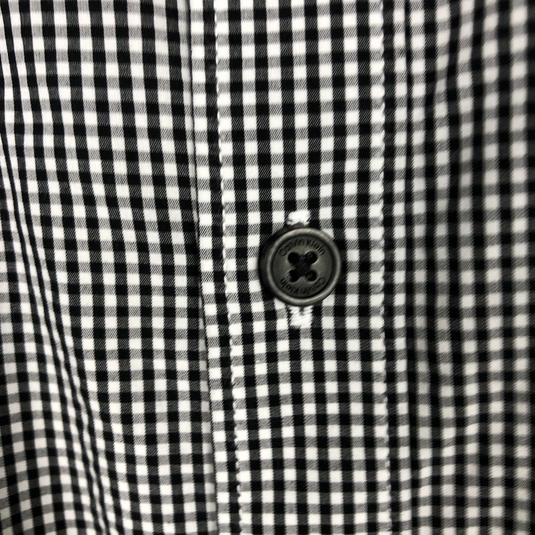 2000'S Calvin Klein long-sleeved cotton check shirt, men's size L (approx.) cotton white type Vintage Second Hand