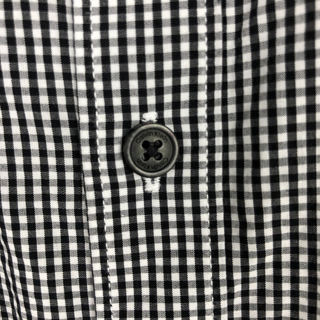 2000'S Calvin Klein long-sleeved cotton check shirt, men's size L (approx.) cotton white type Vintage Second Hand