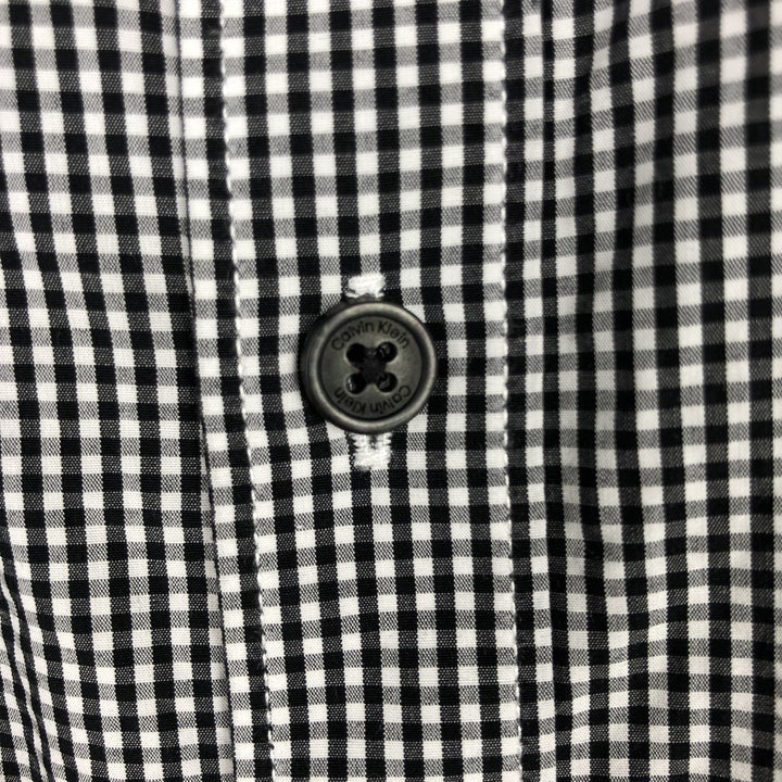2000'S Calvin Klein long-sleeved cotton check shirt, men's size L (approx.) cotton white type Vintage Second Hand