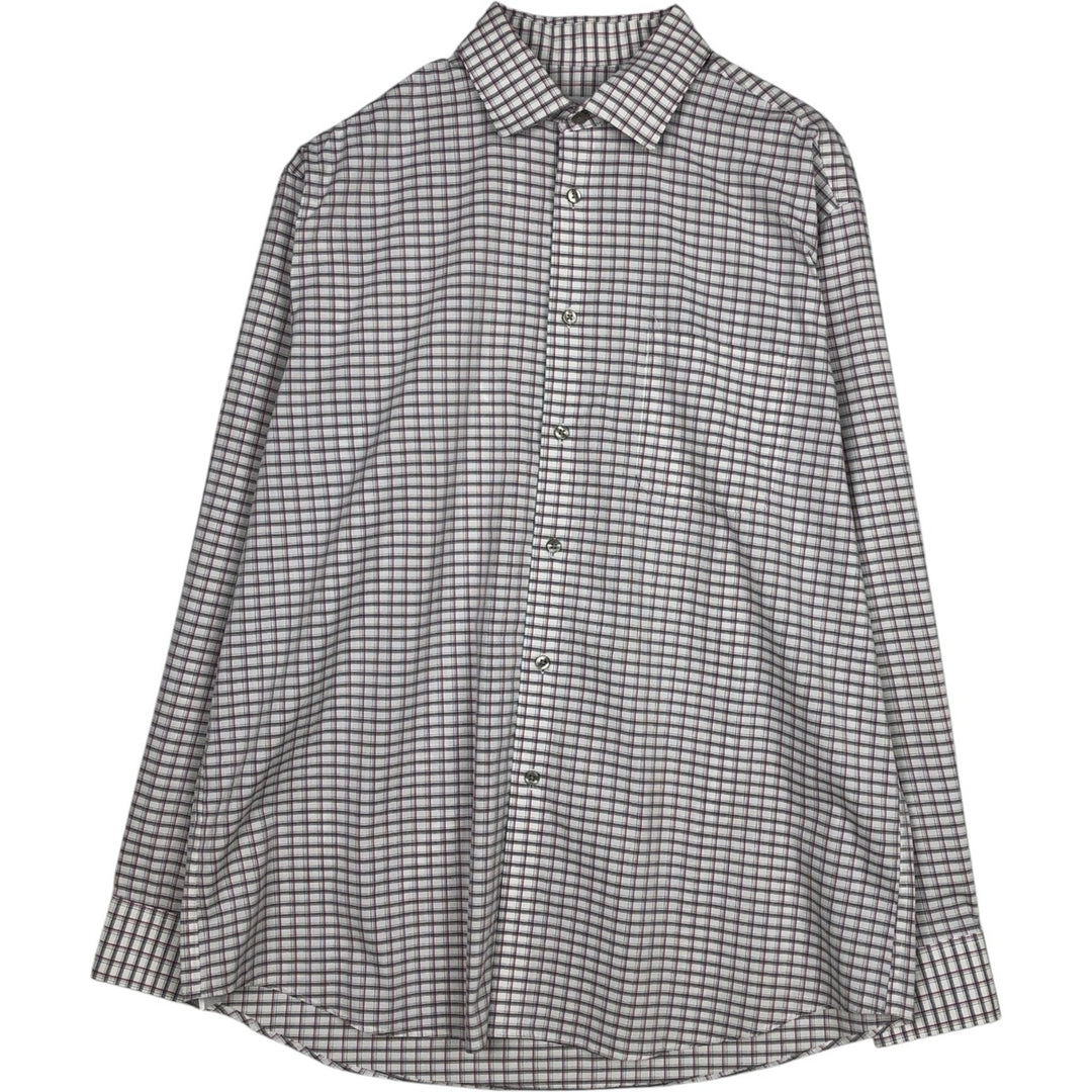 Calvin Klein Regular Fit Long-Sleeve Cotton Check Shirt, Men's Size L (approx.) cotton white type Vintage Second Hand