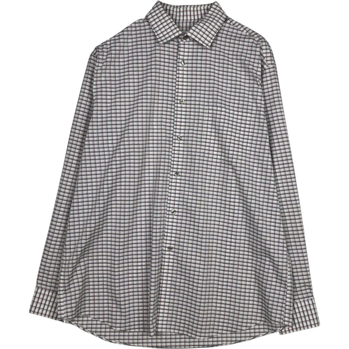 Calvin Klein Regular Fit Long-Sleeve Cotton Check Shirt, Men's Size L (approx.) cotton white type Vintage Second Hand