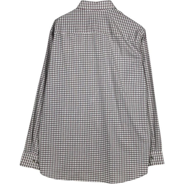 Calvin Klein Regular Fit Long-Sleeve Cotton Check Shirt, Men's Size L (approx.) cotton white type Vintage Second Hand