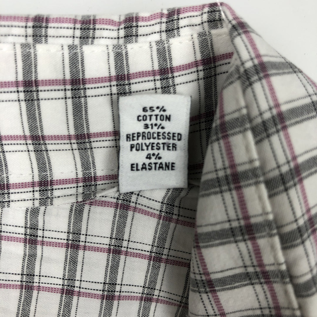 Calvin Klein Regular Fit Long-Sleeve Cotton Check Shirt, Men's Size L (approx.) cotton white type Vintage Second Hand
