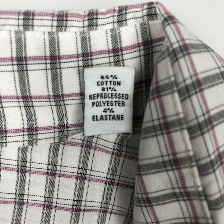 Calvin Klein Regular Fit Long-Sleeve Cotton Check Shirt, Men's Size L (approx.) cotton white type Vintage Second Hand