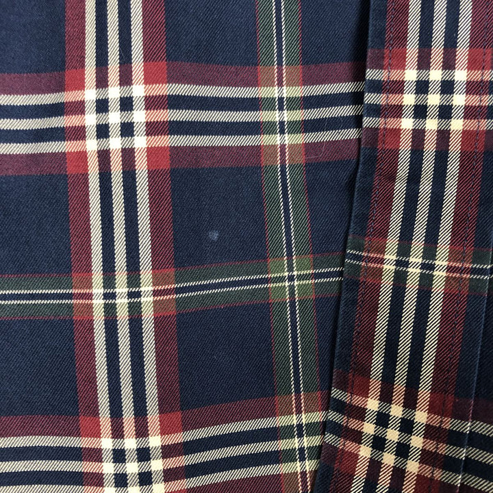 Brooks Brothers Est.1818 Long Sleeve Button-Down Check Shirt, Men's Size M Supima Cotton navy blue type Vintage Second Hand