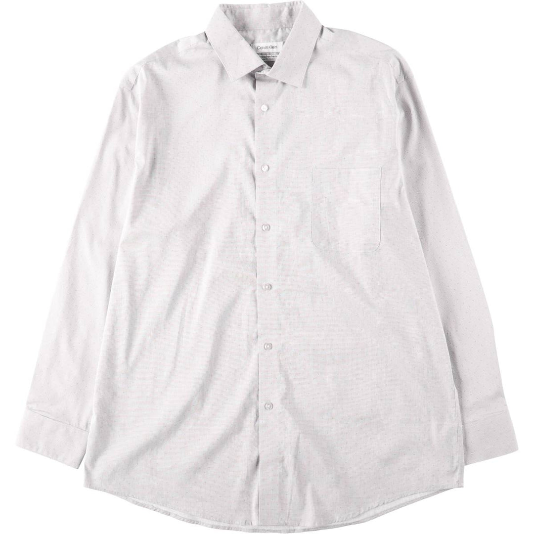 2000'S Calvin Klein long-sleeved cotton check shirt, men's size L (approx.) cotton white type Vintage Second Hand