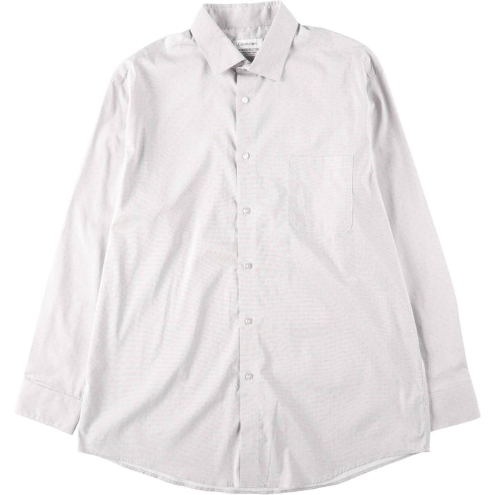 2000'S Calvin Klein long-sleeved cotton check shirt, men's size L (approx.) cotton white type Vintage Second Hand