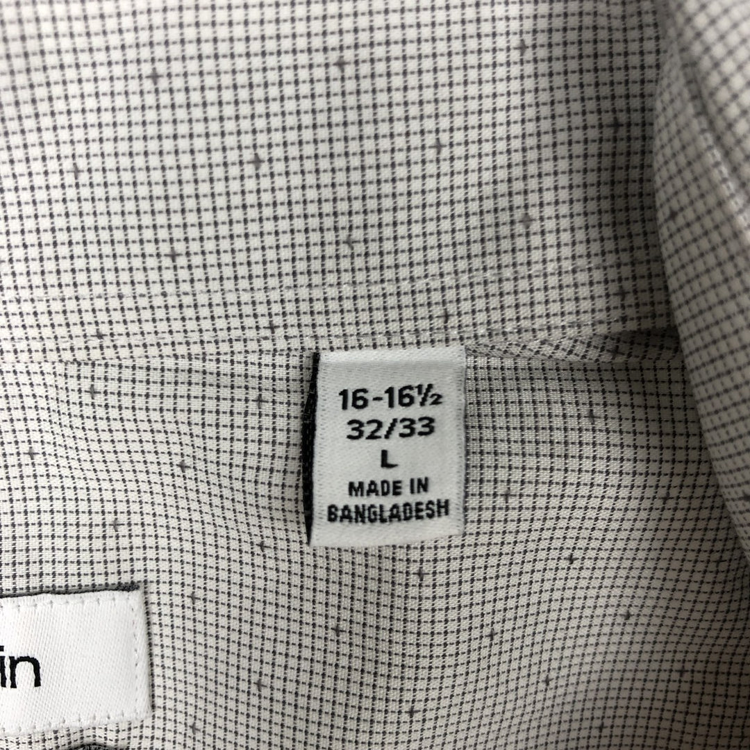 2000'S Calvin Klein long-sleeved cotton check shirt, men's size L (approx.) cotton white type Vintage Second Hand