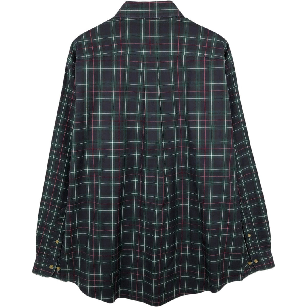 Brooks Brothers Est.1818 Long Sleeve Button-Down Check Shirt, Men's Size L cotton green type Vintage Second Hand