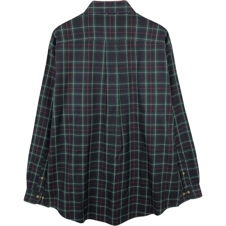 Brooks Brothers Est.1818 Long Sleeve Button-Down Check Shirt, Men's Size L cotton green type Vintage Second Hand