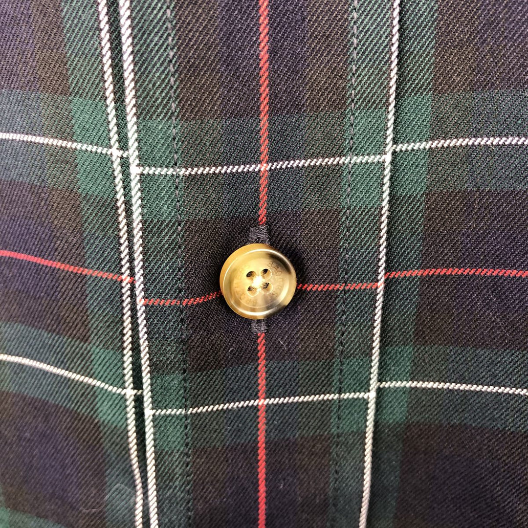 Brooks Brothers Est.1818 Long Sleeve Button-Down Check Shirt, Men's Size L cotton green type Vintage Second Hand