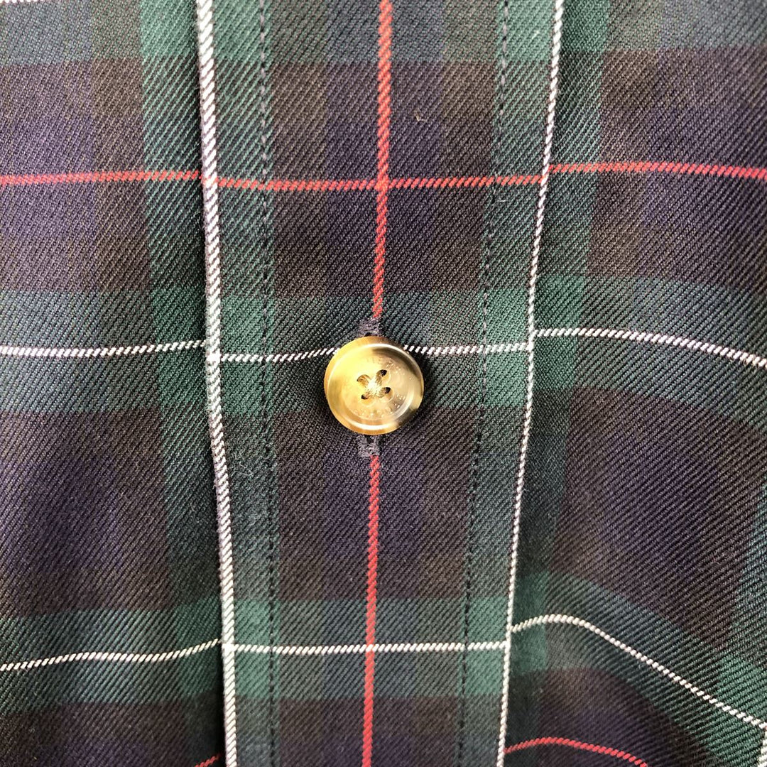 Brooks Brothers Est.1818 Long Sleeve Button-Down Check Shirt, Men's Size L cotton green type Vintage Second Hand