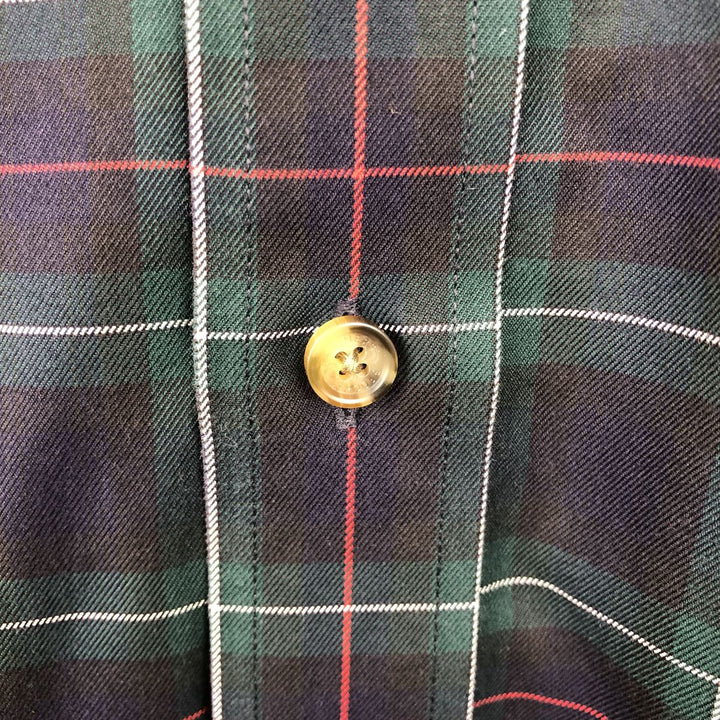 Brooks Brothers Est.1818 Long Sleeve Button-Down Check Shirt, Men's Size L cotton green type Vintage Second Hand