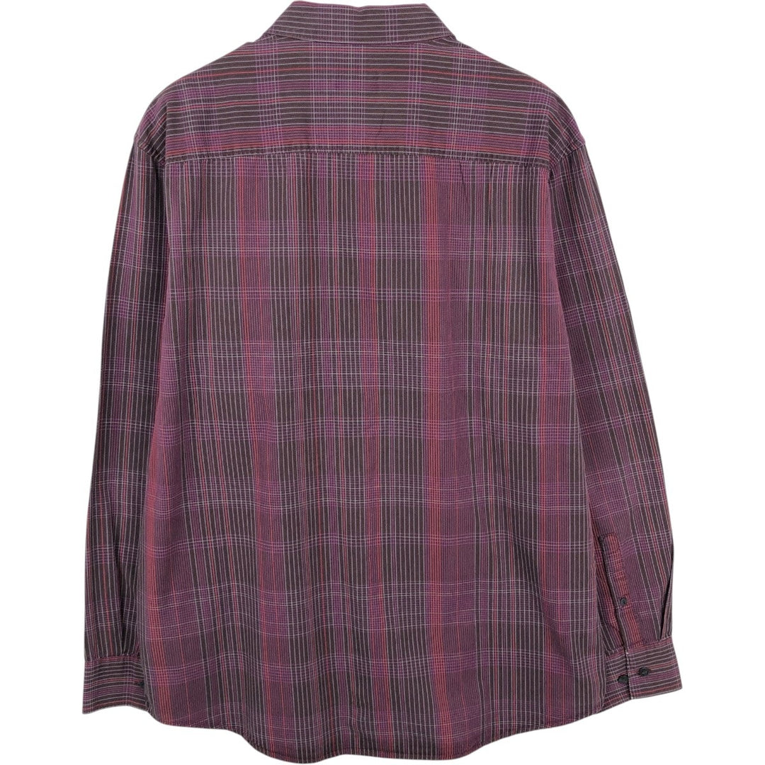 90s-00'S Vintage Calvin Klein Long Sleeve Cotton Check Shirt, Men's Size L cotton purple type Vintage Second Hand