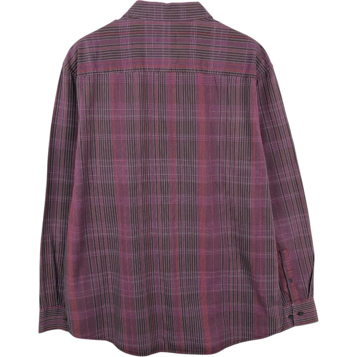 90s-00'S Vintage Calvin Klein Long Sleeve Cotton Check Shirt, Men's Size L cotton purple type Vintage Second Hand