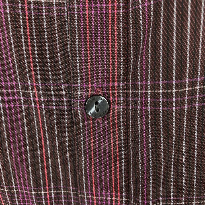 90s-00'S Vintage Calvin Klein Long Sleeve Cotton Check Shirt, Men's Size L cotton purple type Vintage Second Hand