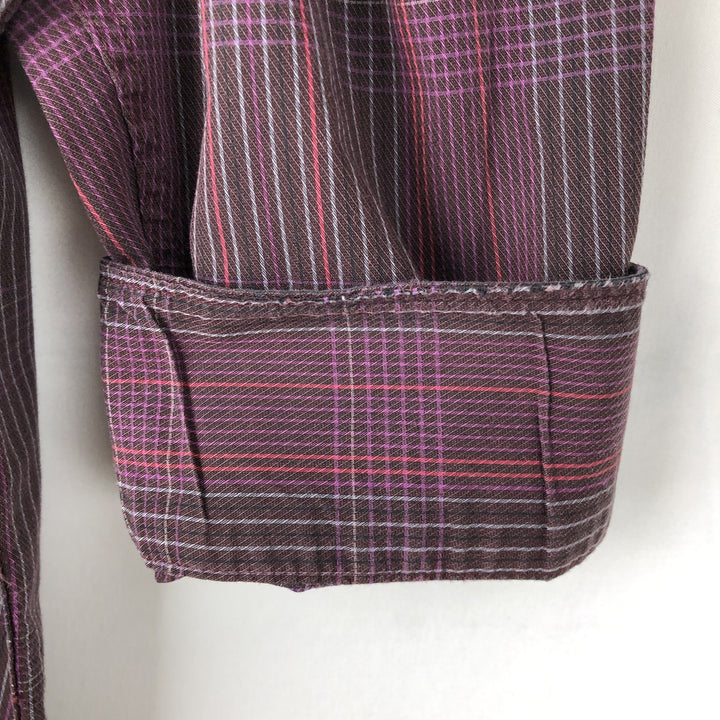 90s-00'S Vintage Calvin Klein Long Sleeve Cotton Check Shirt, Men's Size L cotton purple type Vintage Second Hand