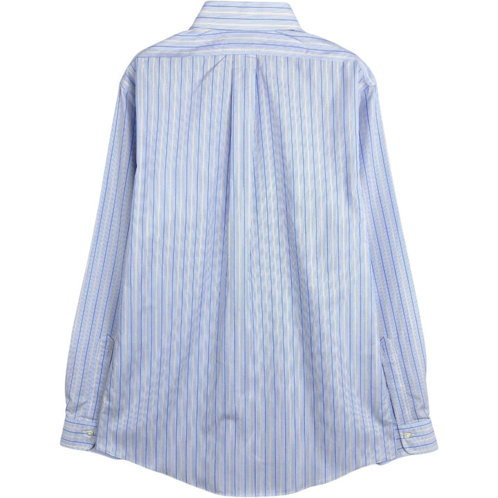 Brooks Brothers Est.1818 REGENT Multi-Stripe Long-Sleeve Striped Shirt (Men's Size M) Supima Cotton Blue type light blue Vintage Second Hand