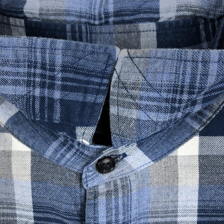 Banana Republic Grant Fit Long-Sleeve Cotton Check Shirt, Men's Size XL (approx.) cotton blue type Vintage Second Hand