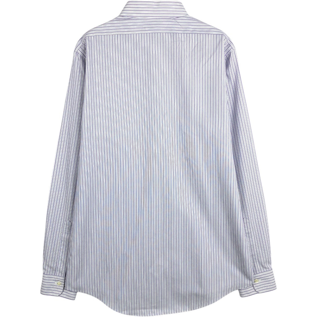 Brooks Brothers Est.1818 Wide Collar Long Sleeve Cotton Striped Shirt Men's Size L Supima Cotton purple type Vintage Second Hand