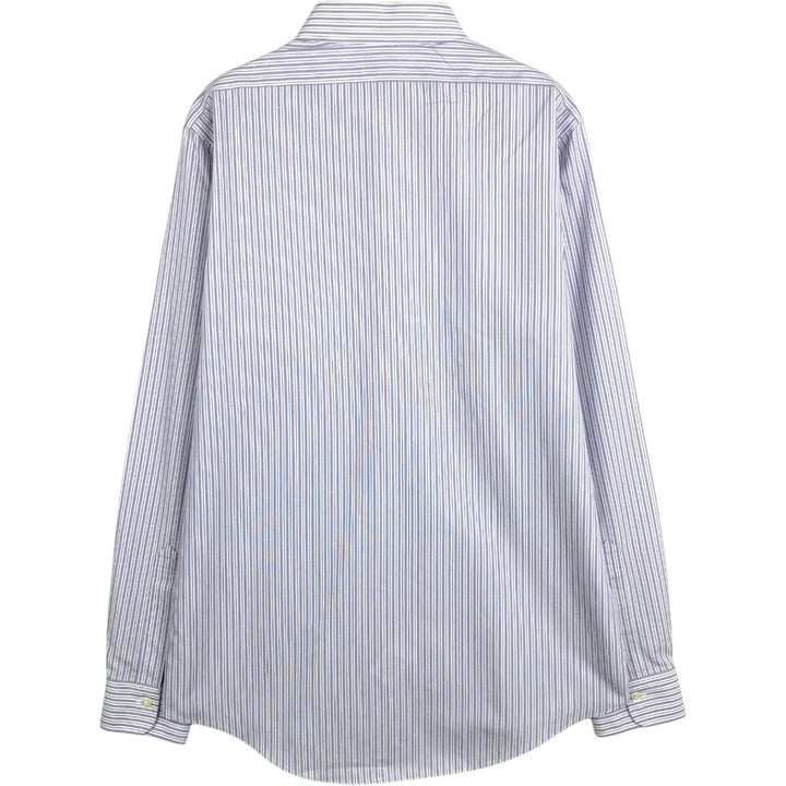 Brooks Brothers Est.1818 Wide Collar Long Sleeve Cotton Striped Shirt Men's Size L Supima Cotton purple type Vintage Second Hand
