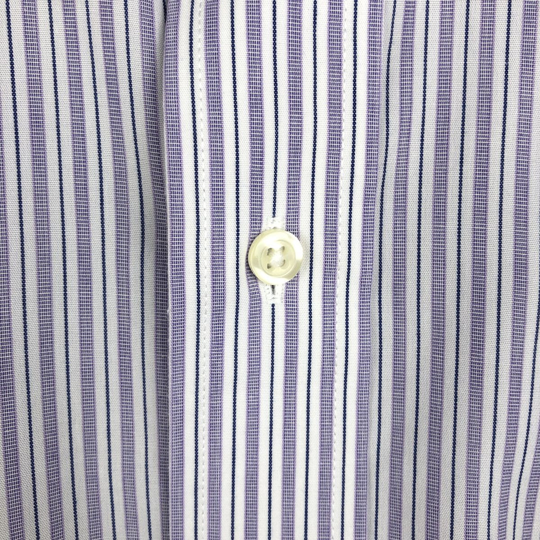 Brooks Brothers Est.1818 Wide Collar Long Sleeve Cotton Striped Shirt Men's Size L Supima Cotton purple type Vintage Second Hand