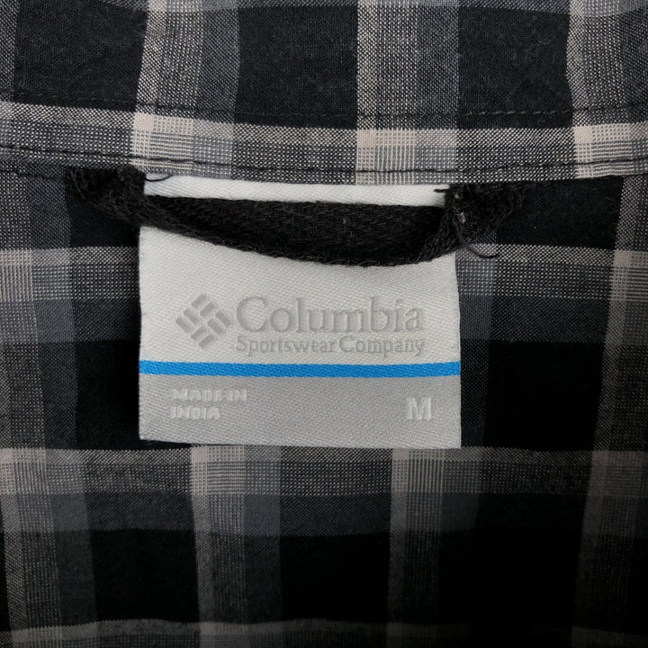 Columbia Long-Sleeve Button-Down Check Shirt, Men's Size M (approx.) cotton black type Vintage Second Hand