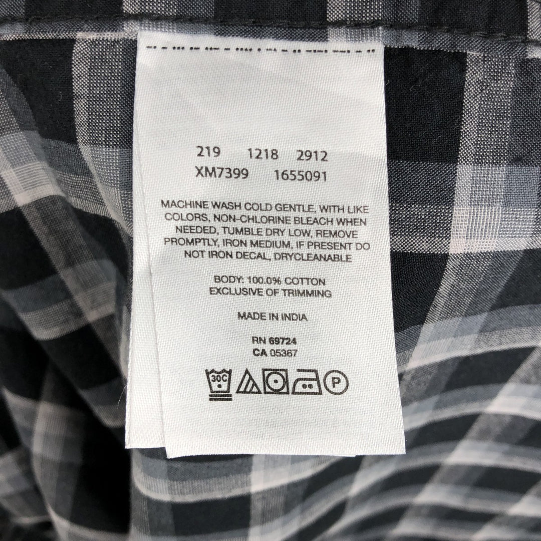 Columbia Long-Sleeve Button-Down Check Shirt, Men's Size M (approx.) cotton black type Vintage Second Hand