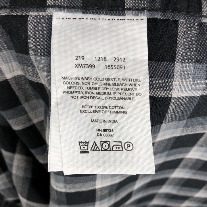 Columbia Long-Sleeve Button-Down Check Shirt, Men's Size M (approx.) cotton black type Vintage Second Hand