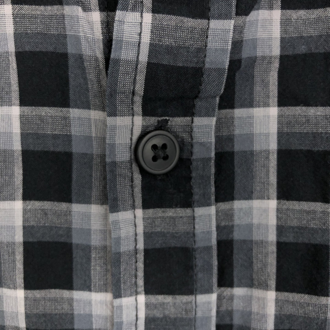 Columbia Long-Sleeve Button-Down Check Shirt, Men's Size M (approx.) cotton black type Vintage Second Hand