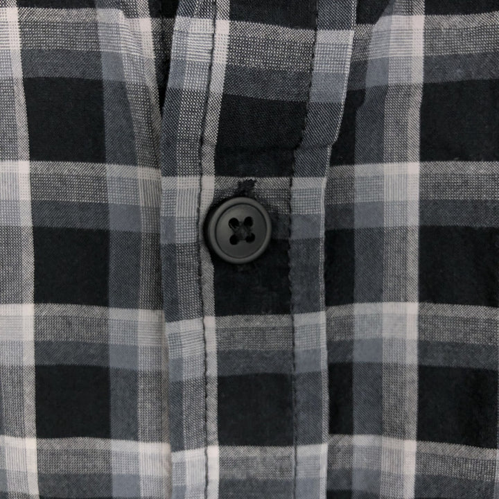 Columbia Long-Sleeve Button-Down Check Shirt, Men's Size M (approx.) cotton black type Vintage Second Hand